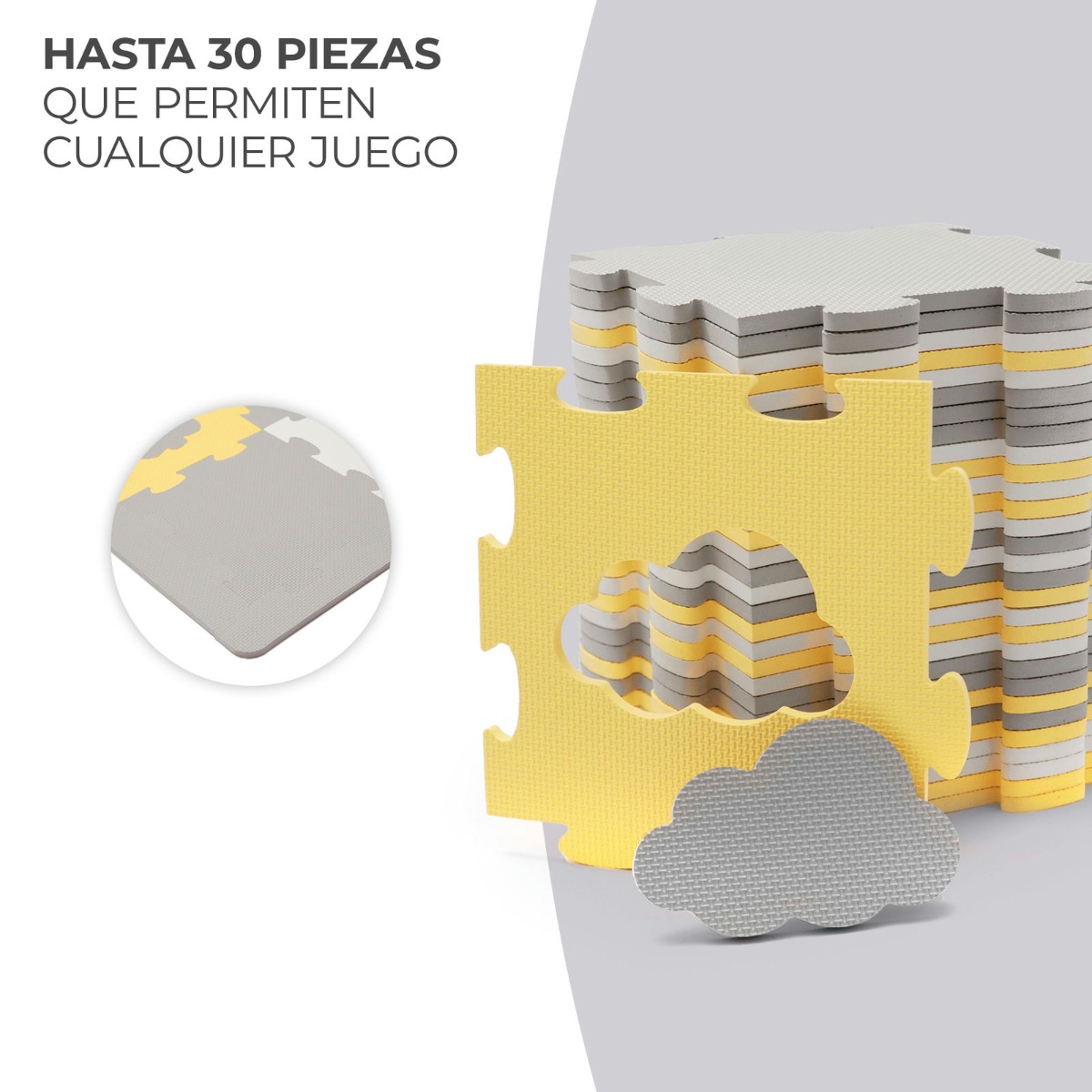 Colchoneta de espuma puzle 3D LUNO SHAPES amarillo